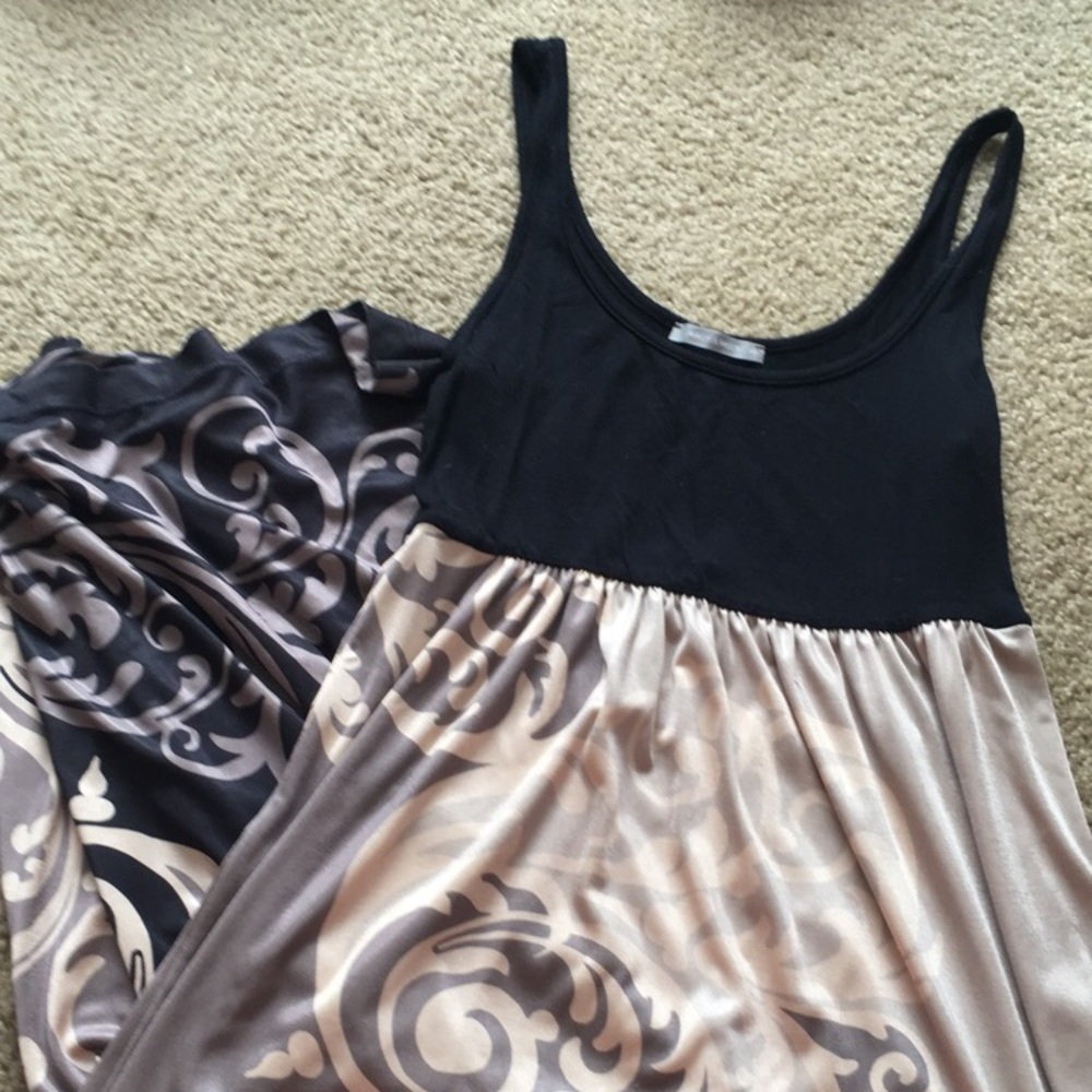 Black And Tan Maxi Dress